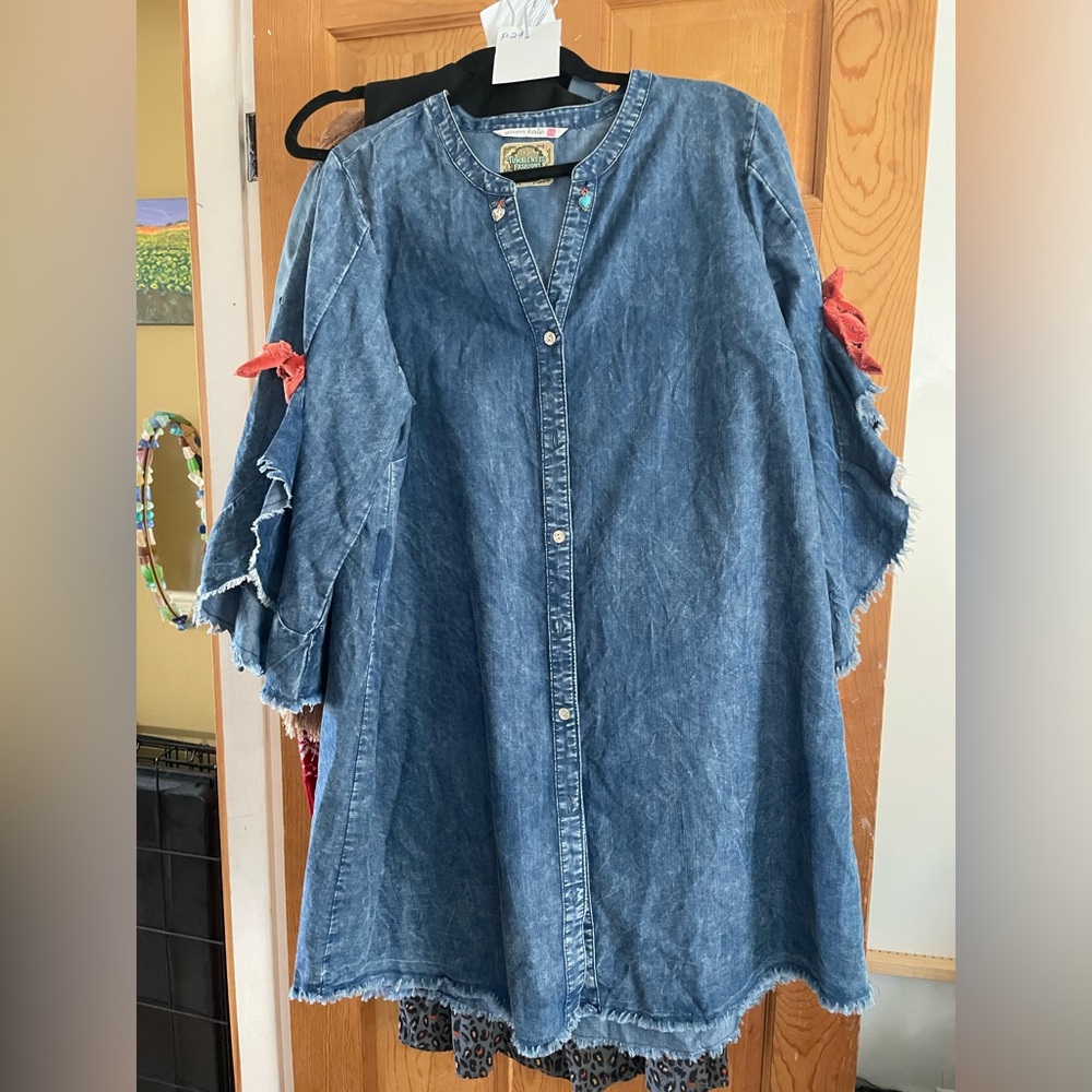 Denim Cowboy Graphic Jacket /Dress oversized 💕 - Picture 3 of 5